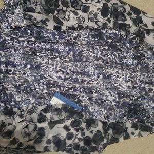 Women's silk blue floral shirt